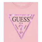 Guess T-Shirt Tinta Unita Girocollo con Stampa per Bambina H73I56K8HM0 ROSA GUESS 