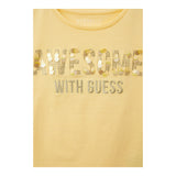 Guess T-Shirt Girocollo Tinta Unita con Applicazione per Bambina J5GI09K6YW4 GIALLO GUESS 