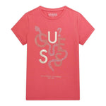 Guess T-Shirt Girocollo Tinta Unita con Stampa per Bambina J5RI15K6YW4 FUXIA GUESS 