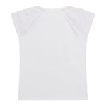 Guess T-Shirt Girocollo Tinta Unita con Applicazione per Bambina J5RI32K6YW4 BIANCO GUESS 
