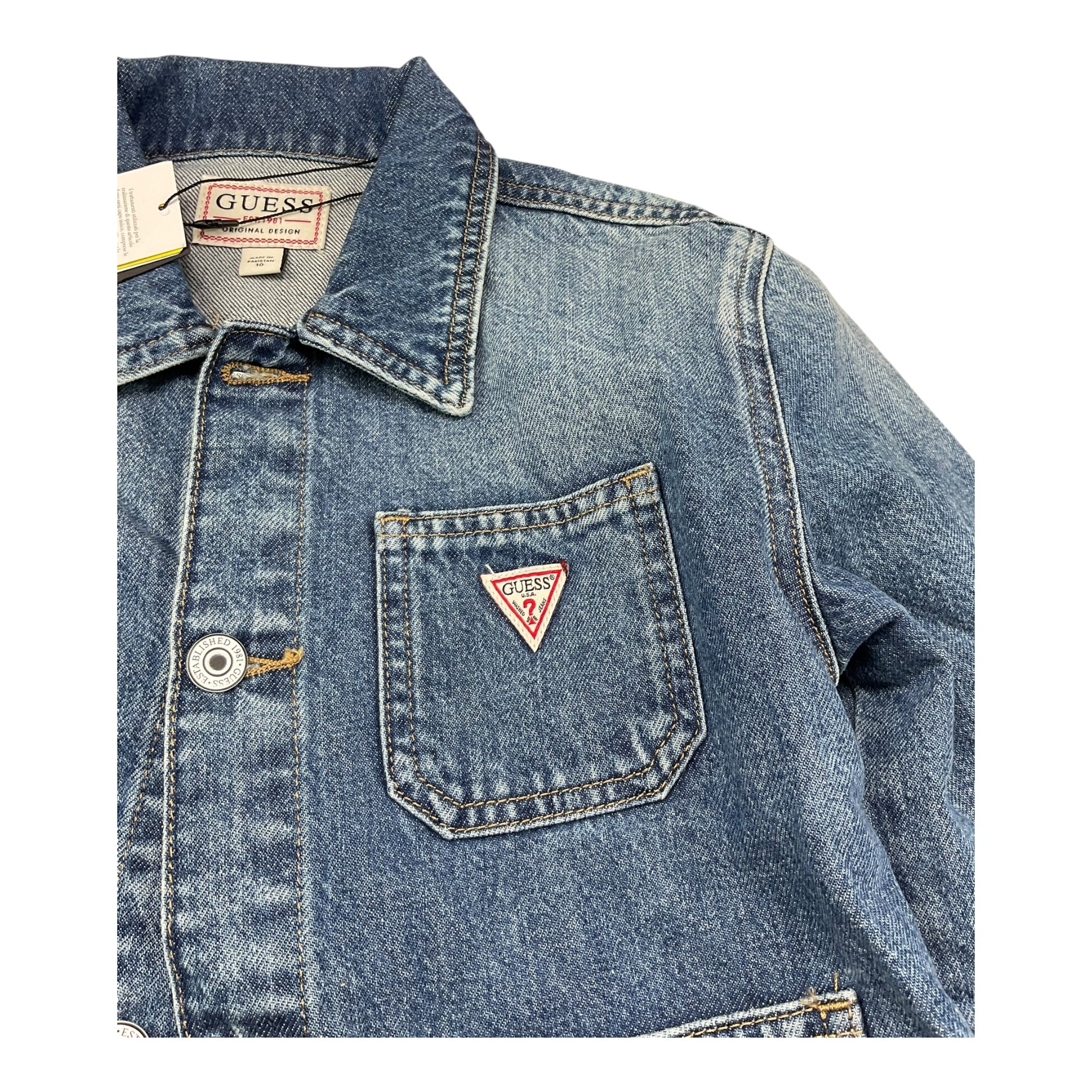 Guess Giubbino In Denim Tinta Unita per Bambino J5RL04D45 BLU GUESS 
