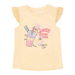 Guess Canotta Girocollo con Maniche In Tulle Tinta Unita con Stampa per Neonata K4GI14K6YW3 GIALLO GUESS 