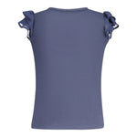 Guess Canotta Girocollo con Maniche In Tulle Tinta Unita con Stampa per Neonata K4GI20K6YW1 BLU GUESS 