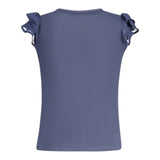 Guess Canotta Girocollo con Maniche In Tulle Tinta Unita con Stampa per Neonata K4GI20K6YW1 BLU GUESS 