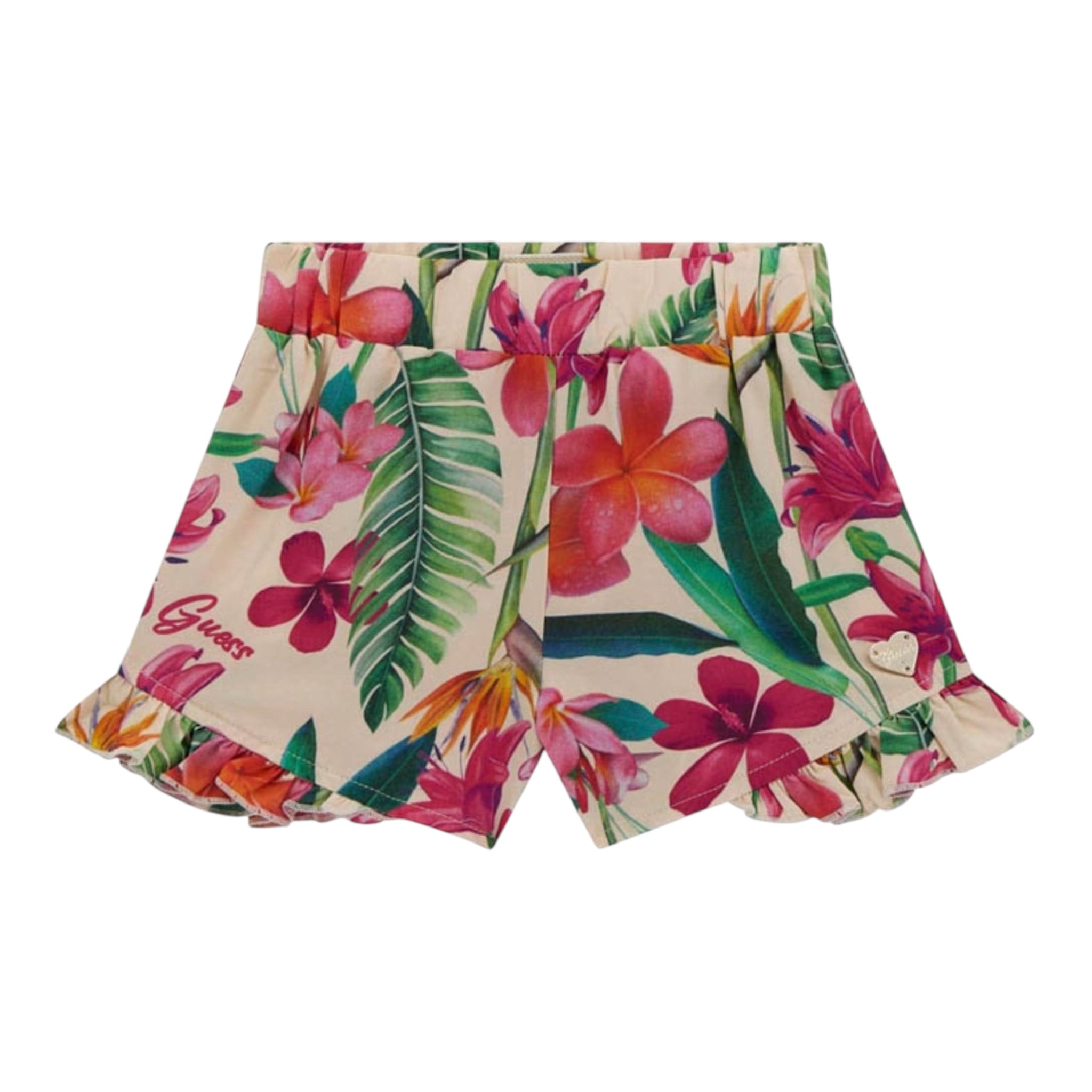 Guess Short Tinta Unita con Fantasia Fiori per Bambina K5GD06WG5S2 ROSA GUESS 