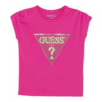 Guess T-Shirt Tinta Unita con Stampa E Paillettes per Neonata K5GI12K6YW4 FUXIA GUESS 