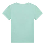 Guess T-Shirt Girocollo Tinta Unita con Stampa per Neonata K5GI14K6YW4N VERDE ACQUA GUESS 