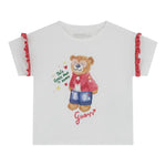 Guess T-Shirt Girocollo Tinta Unita con Stampa per Bambina K5RI12K6YW4 BIANCO GUESS 