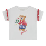 Guess T-Shirt Girocollo Tinta Unita con Stampa per Bambina K5RI12K6YW4 BIANCO GUESS 