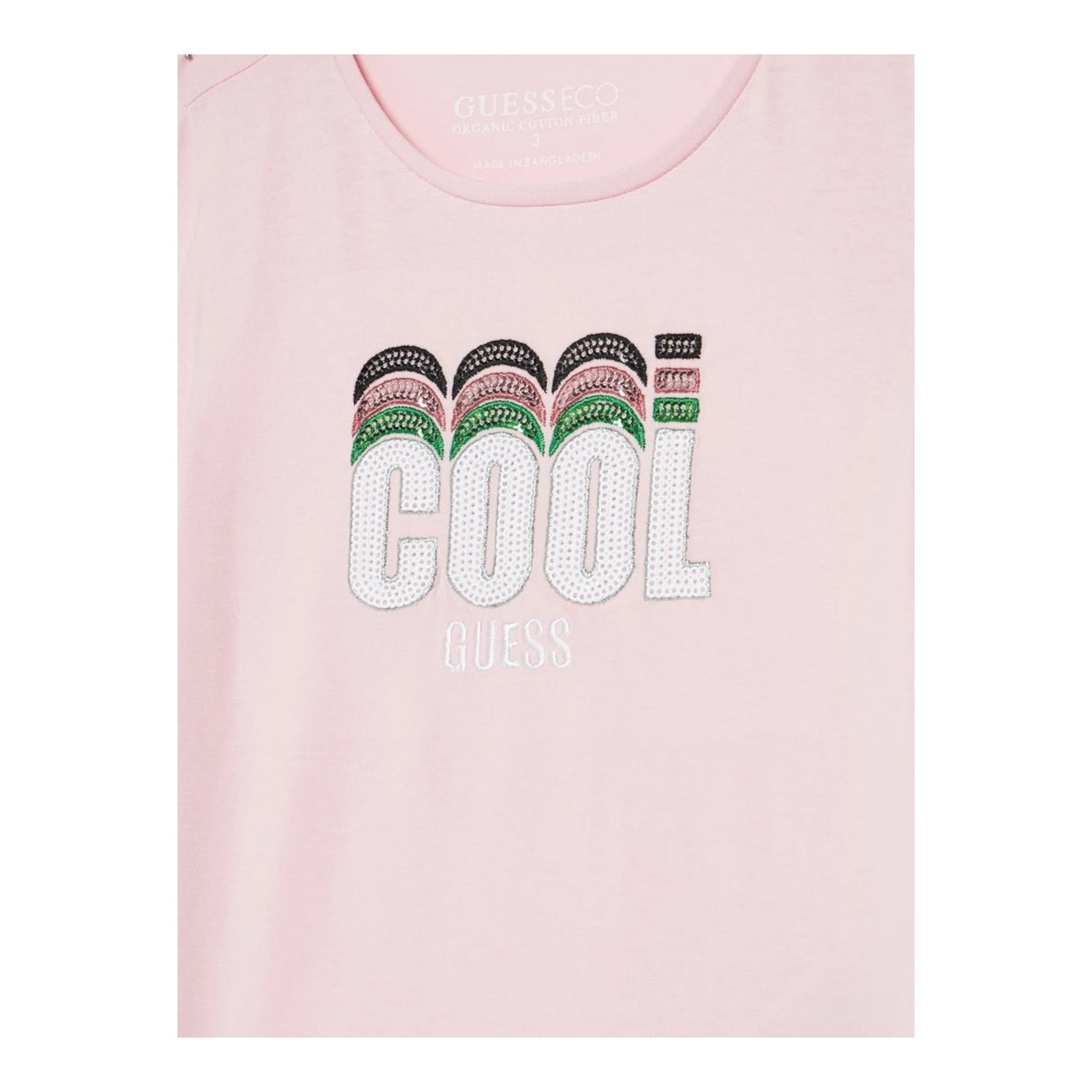 Guess T-Shirt Tinta Unita con Stampa per Bambina K5RI17K6YW4 ROSA GUESS 