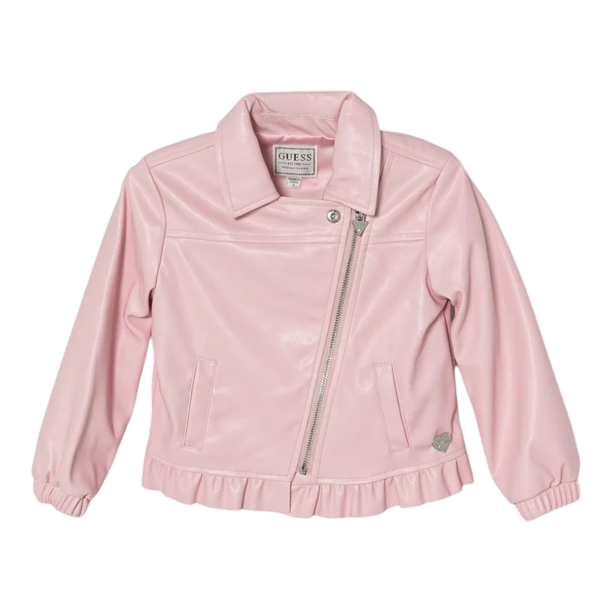 Guess Chiodo In Ecopelle Tinta Unita per Bambina K5RL02WFV60 ROSA GUESS 