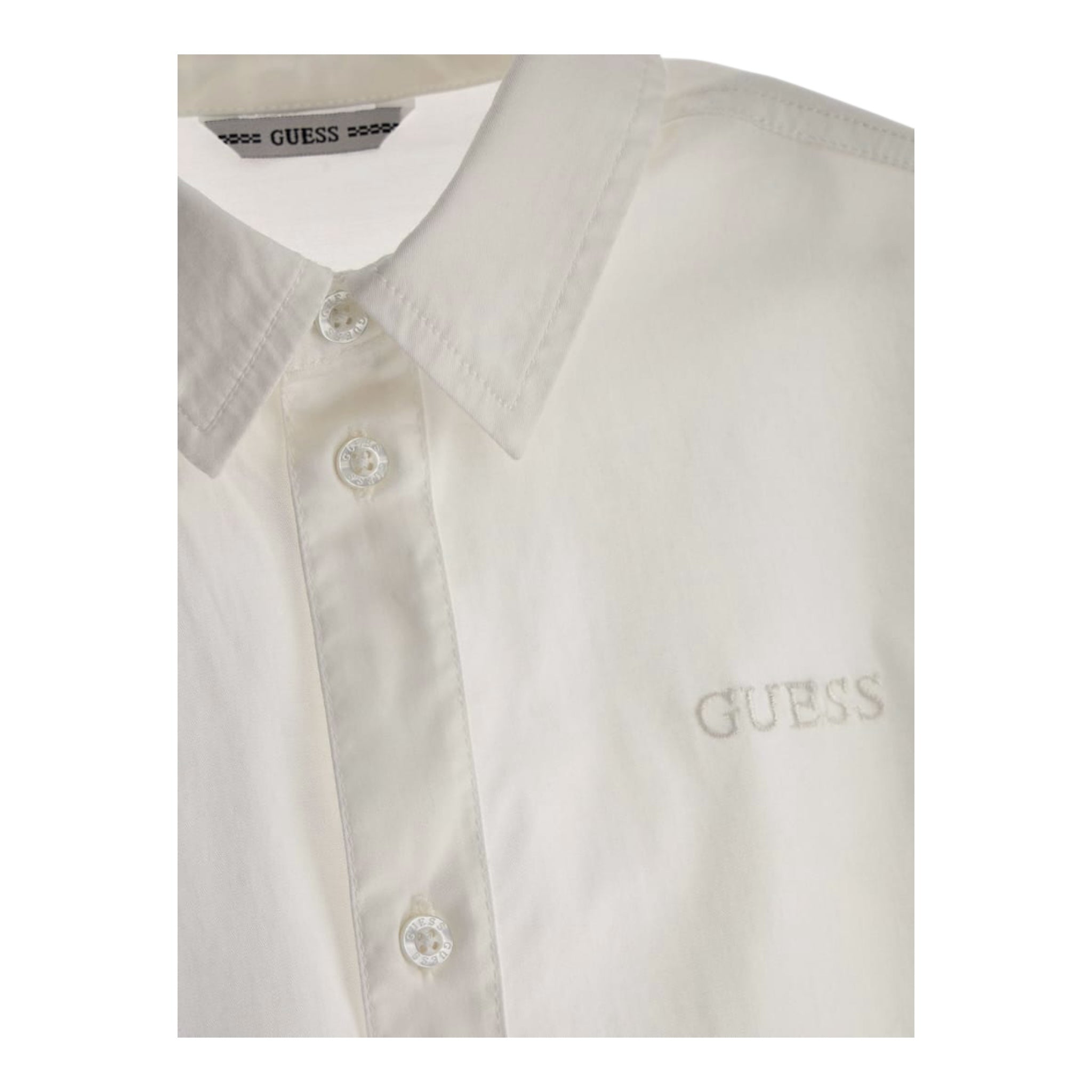 Guess Camicia Tinta Unita Manica Lunga per Bambino L3YH04WE5W0 BIANCO GUESS 
