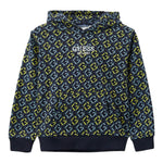 Guess Felpa Tinta Unita con Cappuccio E Fantasia Astratta per Bambino L5RQ05KA6R4 NERO GUESS 