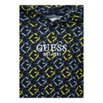 Guess Felpa Tinta Unita con Cappuccio E Fantasia Astratta per Bambino L5RQ05KA6R4 NERO GUESS 