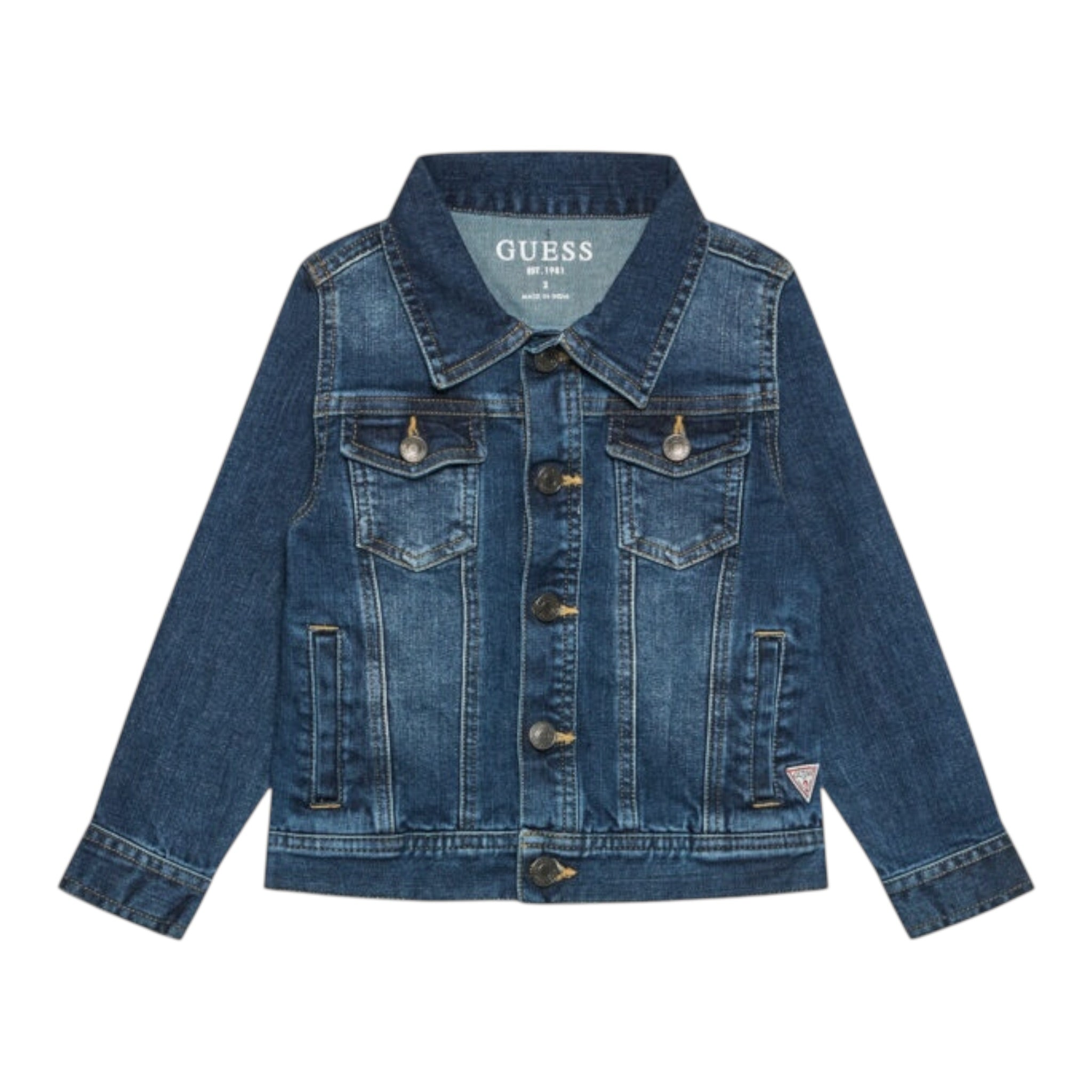 Guess Giubbino In Denim Tinta Unita con Stelle per Neonata N0BL08D4H60 BLU GUESS 