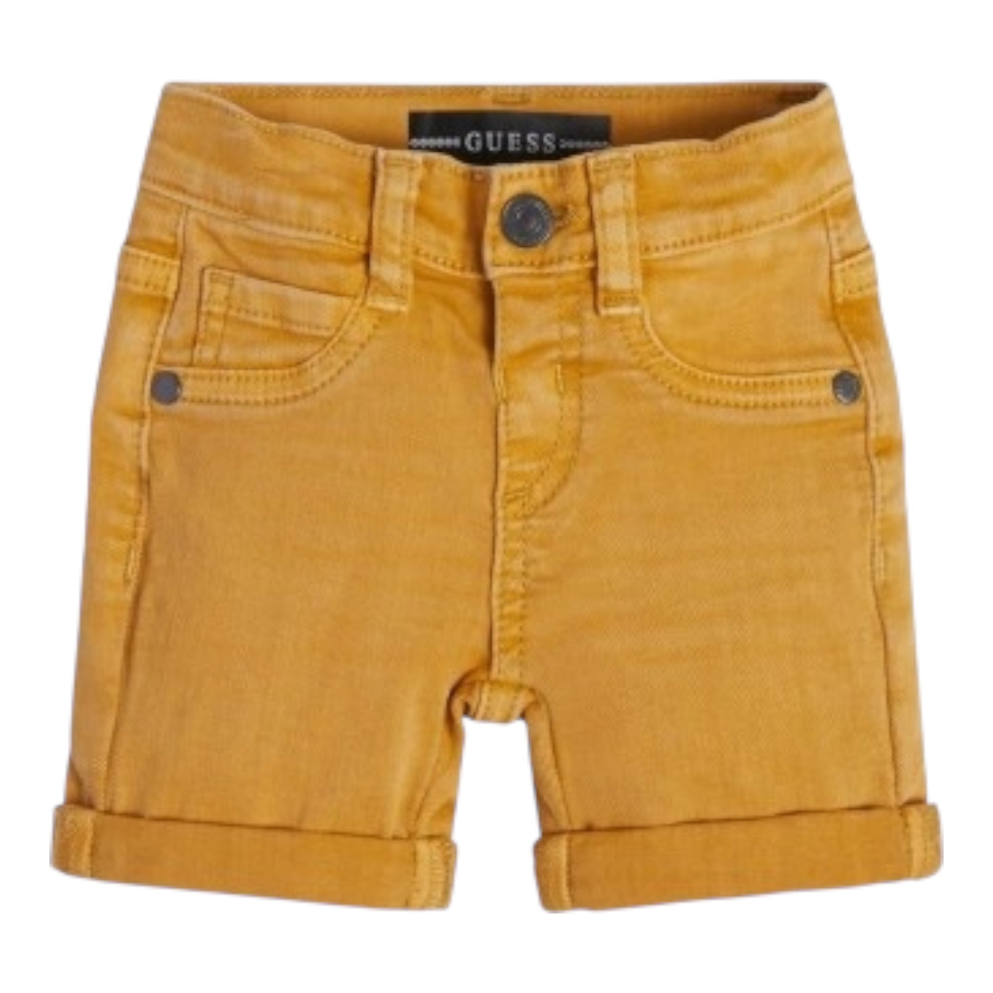 Guess Bermuda Tinta Unita con Girovita Regolabile per Neonato N1RD03WE620N GIALLO GUESS 