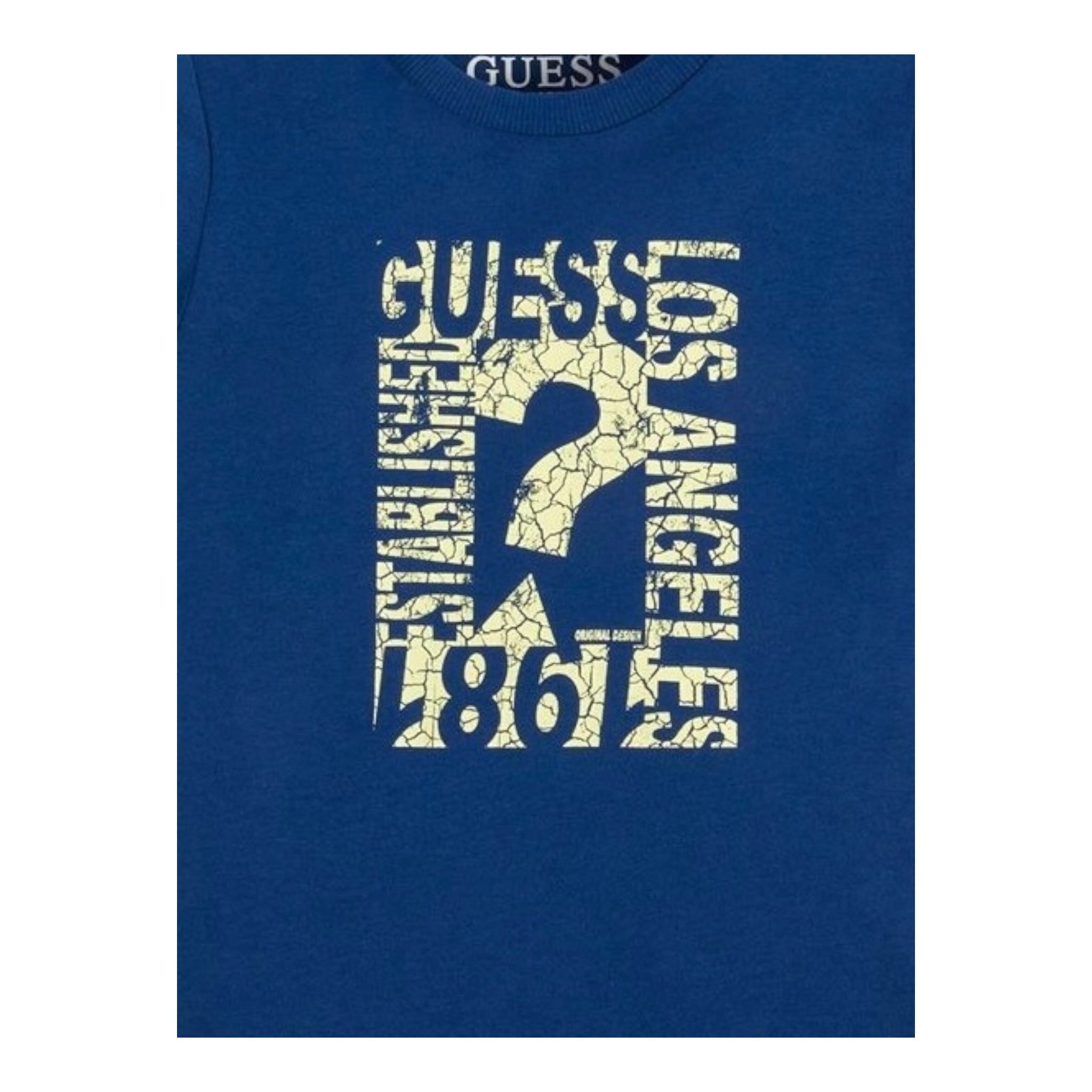 Guess T-Shirt Tinta Unita con Stampa per Neonato N3GI00K8HM0 BLU GUESS 
