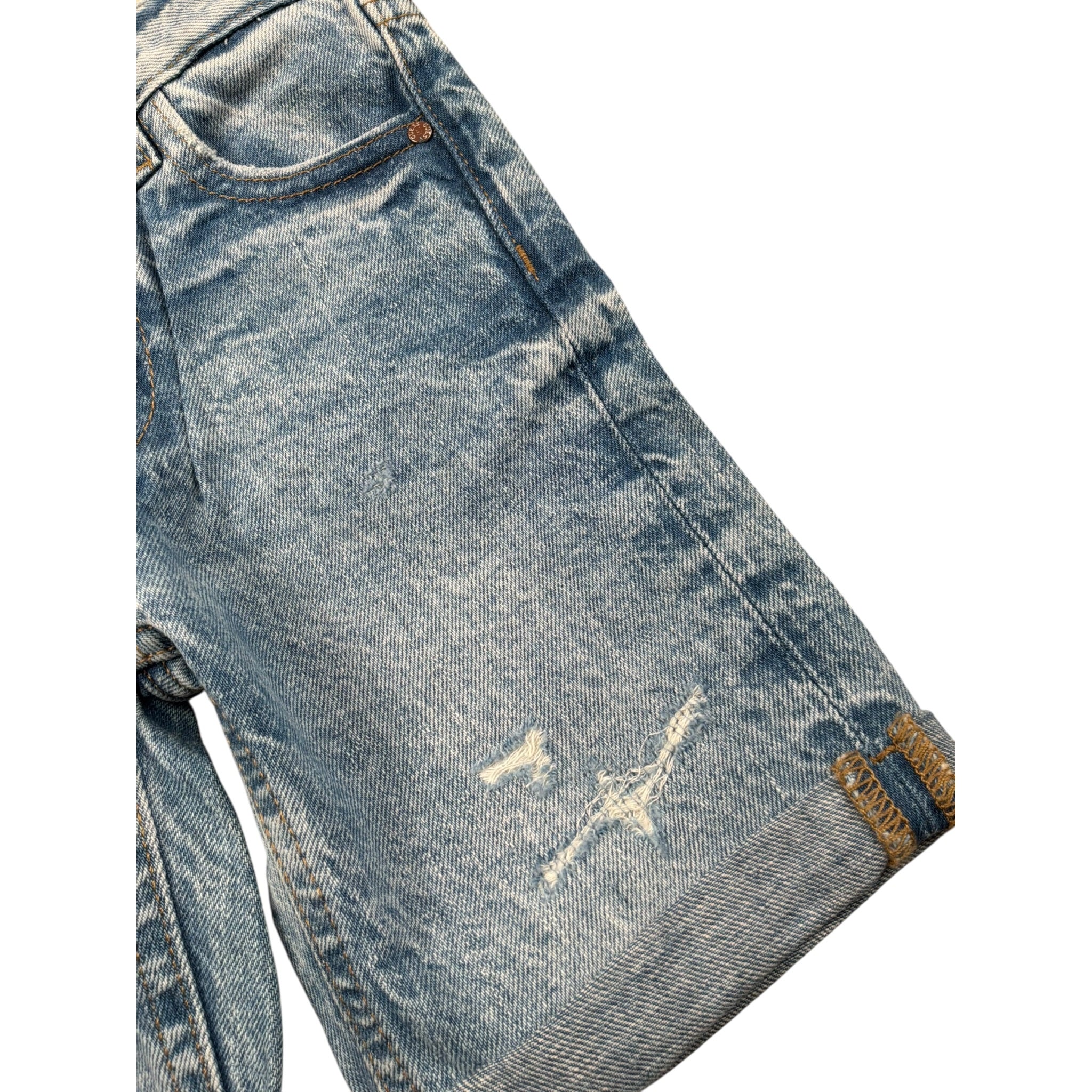 Guess Bermuda In Denim Tinta Unita con Girovita Regolabile per Neonato N5GD00D41E0XX AZZURRO GUESS 