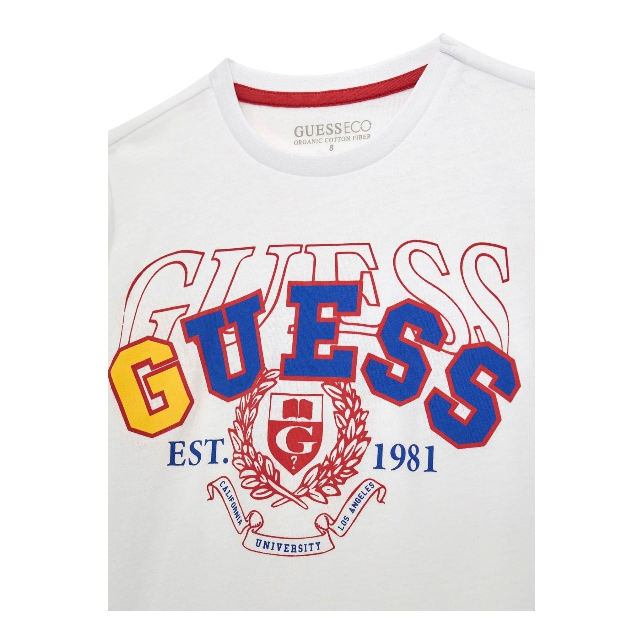 Guess T-Shirt Girocollo Tinta Unita con Stampa per Neonato N5RI00K8HM4 BIANCO GUESS 