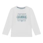Guess Shirt Girocollo Tinta Unita con Stampa per Bambino N5RI26K8HM4 BIANCO GUESS 