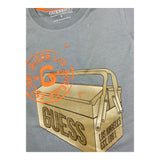 Guess T-Shirt Girocollo Tinta Unita con Stampa per Bambino N5RI27K8HM4J AZZURRO GUESS 