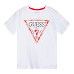 Guess T-Shirt Tinta Unita con Stampa per Neonato N73I55K8HM0NX BIANCO GUESS 