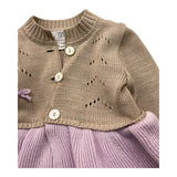 I Delfi Cardigan Bicolore Traforato per Neonata 25P5011 BEIGE I DELFI 