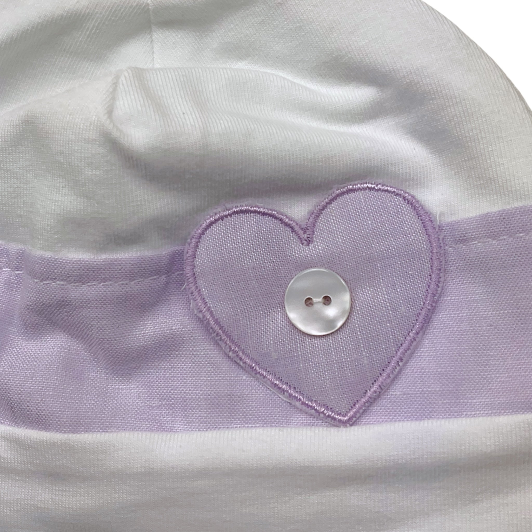 I Delfi Cappello Bicolore con Stampa per Neonata 25P5064 BIANCO/LILLA I DELFI 
