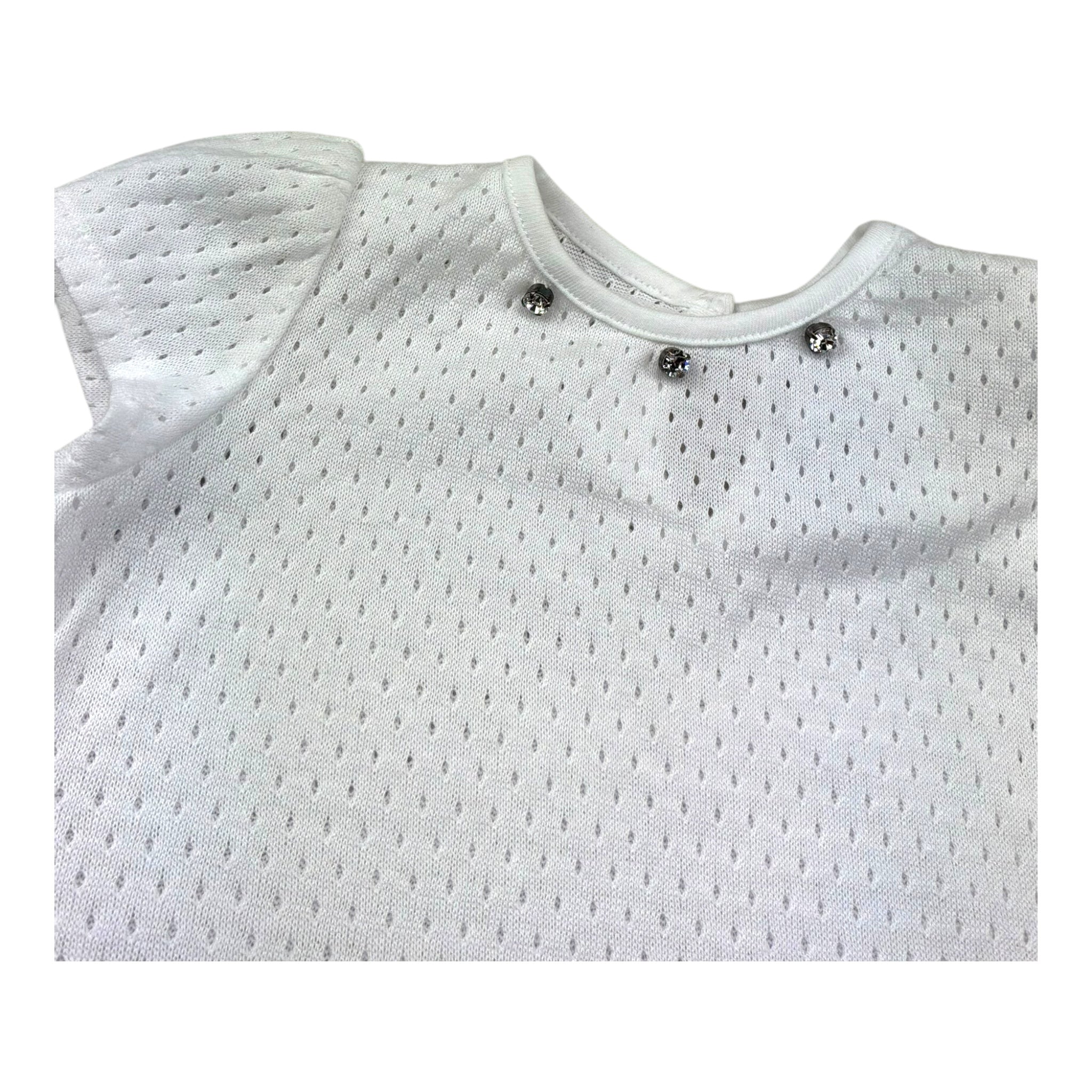 I Delfi Completo 2 Pezzi T-Shirt-Short per Neonata 25P5075 BIANCO/LILLA I DELFI 