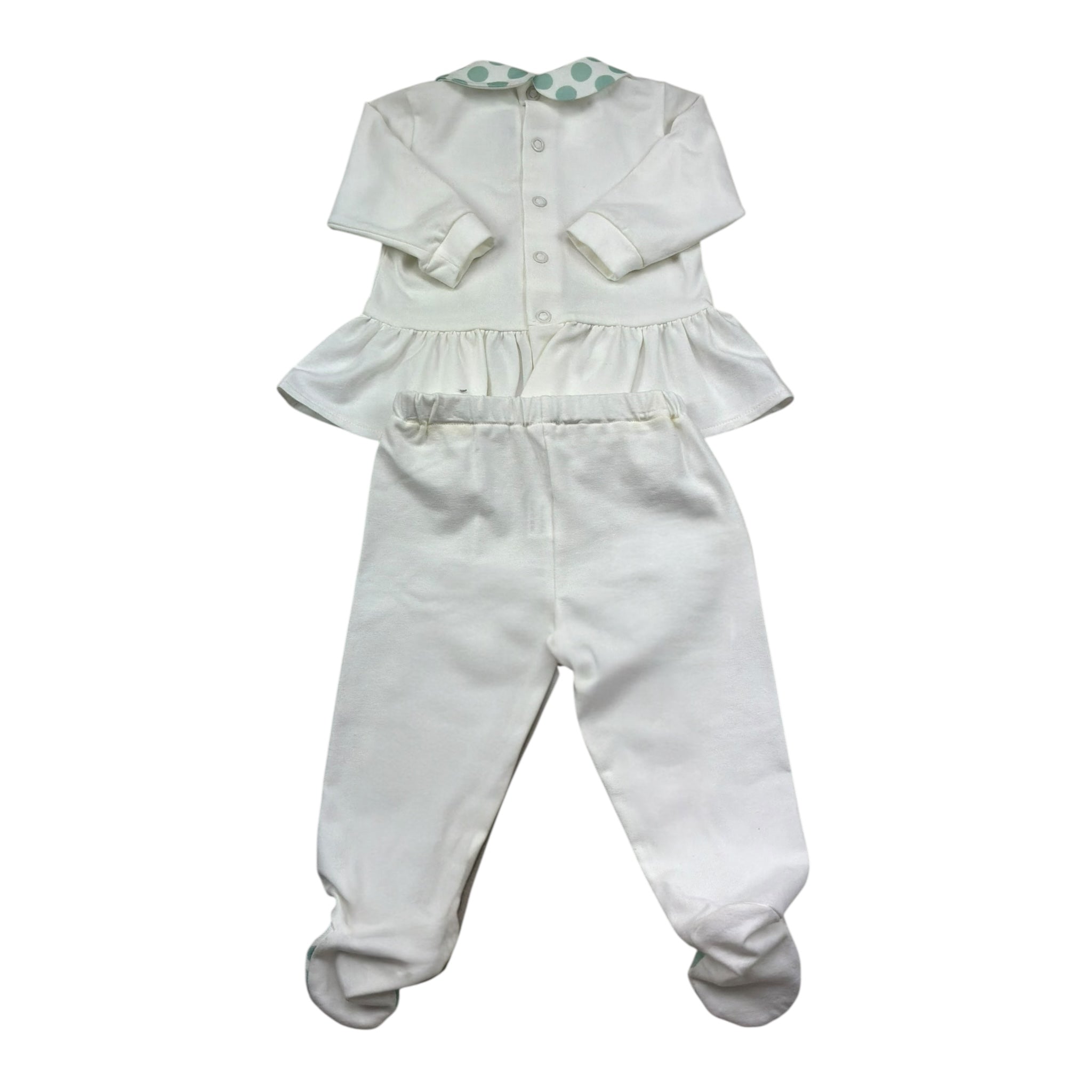 I Delfi Completo 2 Pezzi Shirt-Ghettina Tinta Unita per Neonata 25P5141 BIANCO I DELFI 