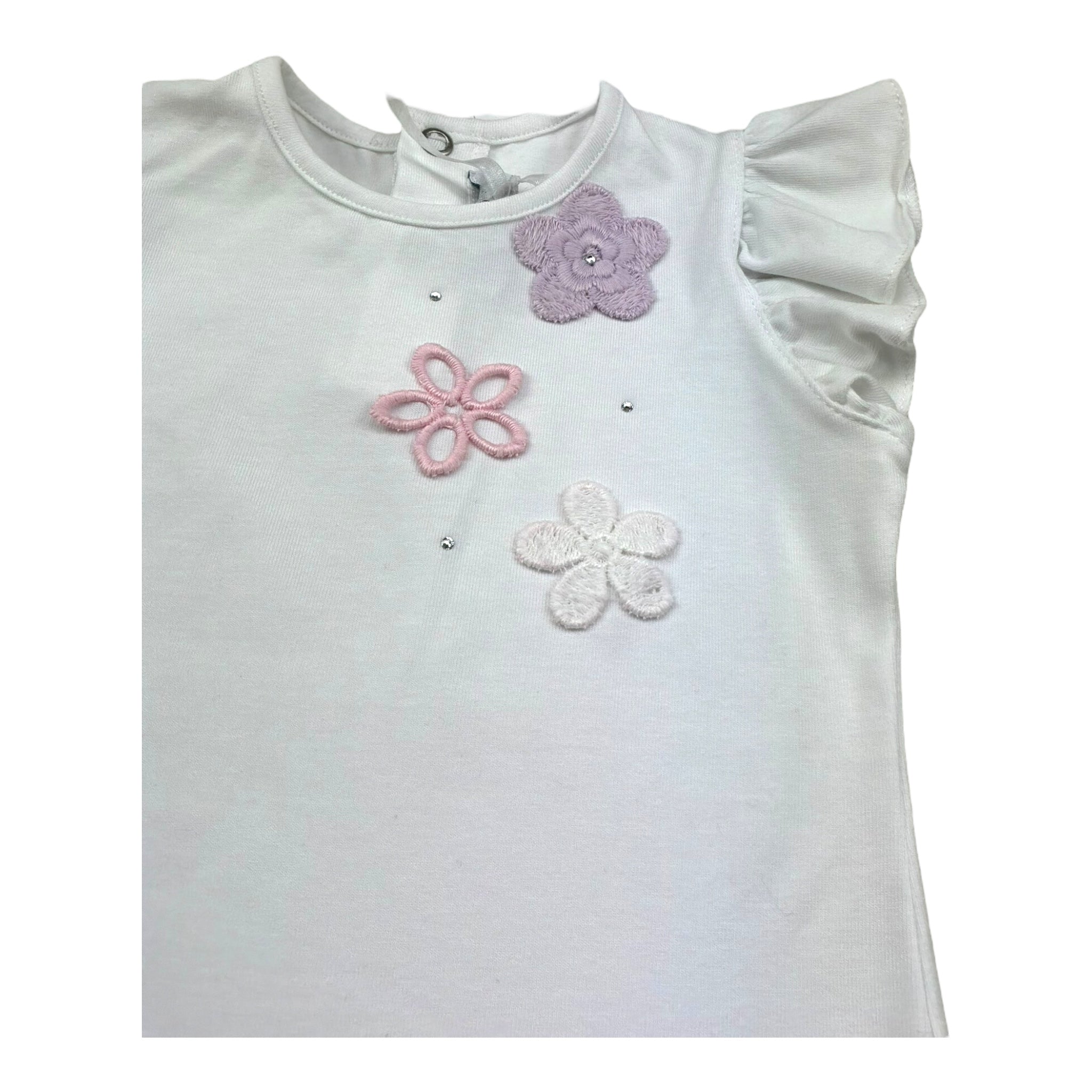 I Delfi Completo 2 Pezzi Canotta-Short per Neonata 25P5155 BIANCO/ROSA I DELFI 