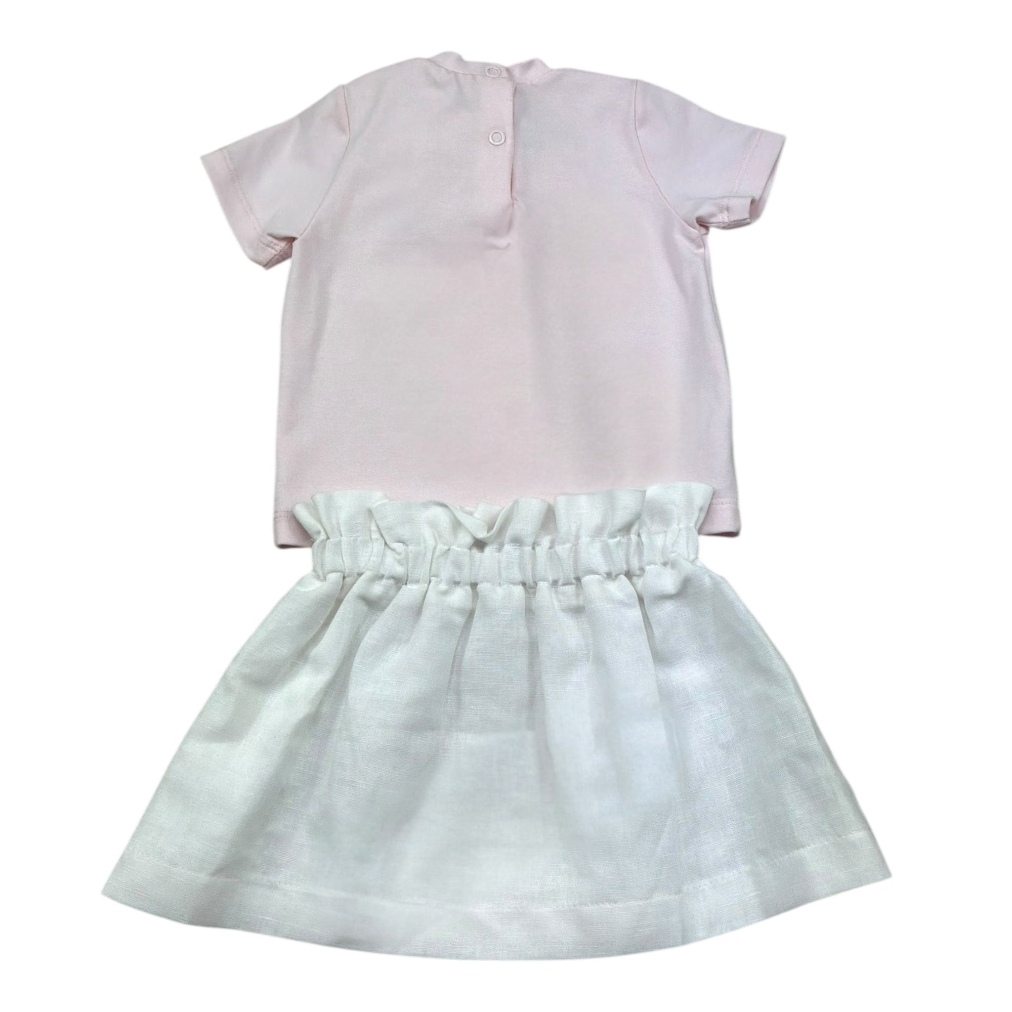 I Delfi Completo 2 Pezzi T-Shirt-Gonna per Neonata 25P5195 BIANCO/ROSA I DELFI 