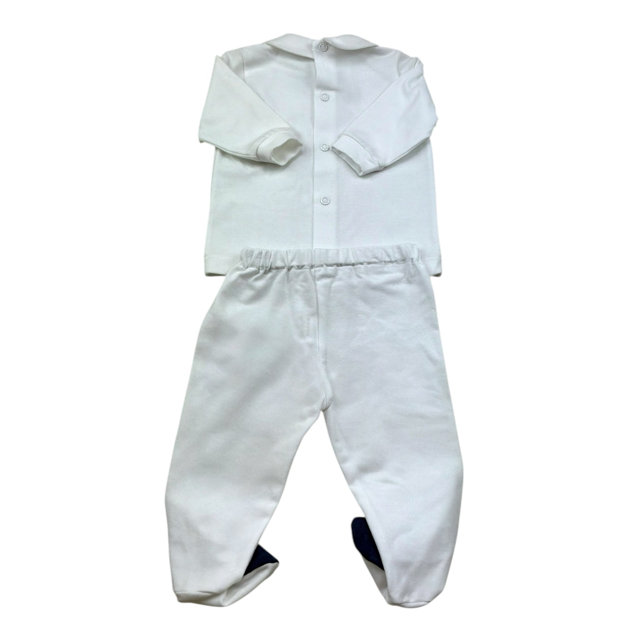 I Delfi Completo 2 Pezzi Shirt-Ghettina Tinta Unita per Neonato 25P5311 BIANCO I DELFI 