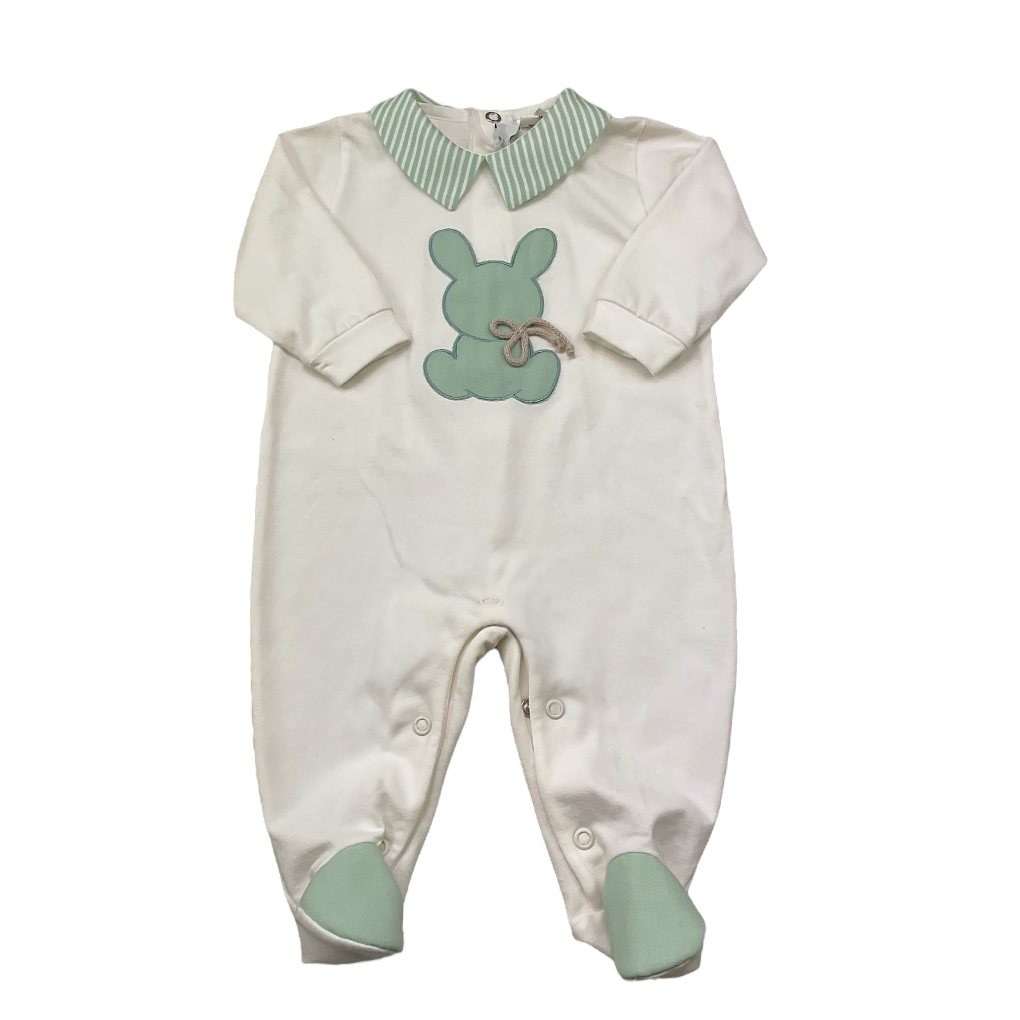 I Delfi Tutina Tinta Unita con Collett E Stampa per Neonato 25P5350 BIANCO I DELFI 