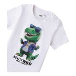I Do T-Shirt Girocollo Tinta Unita con Stampa per Bambino 4B463 BIANCO I DO 
