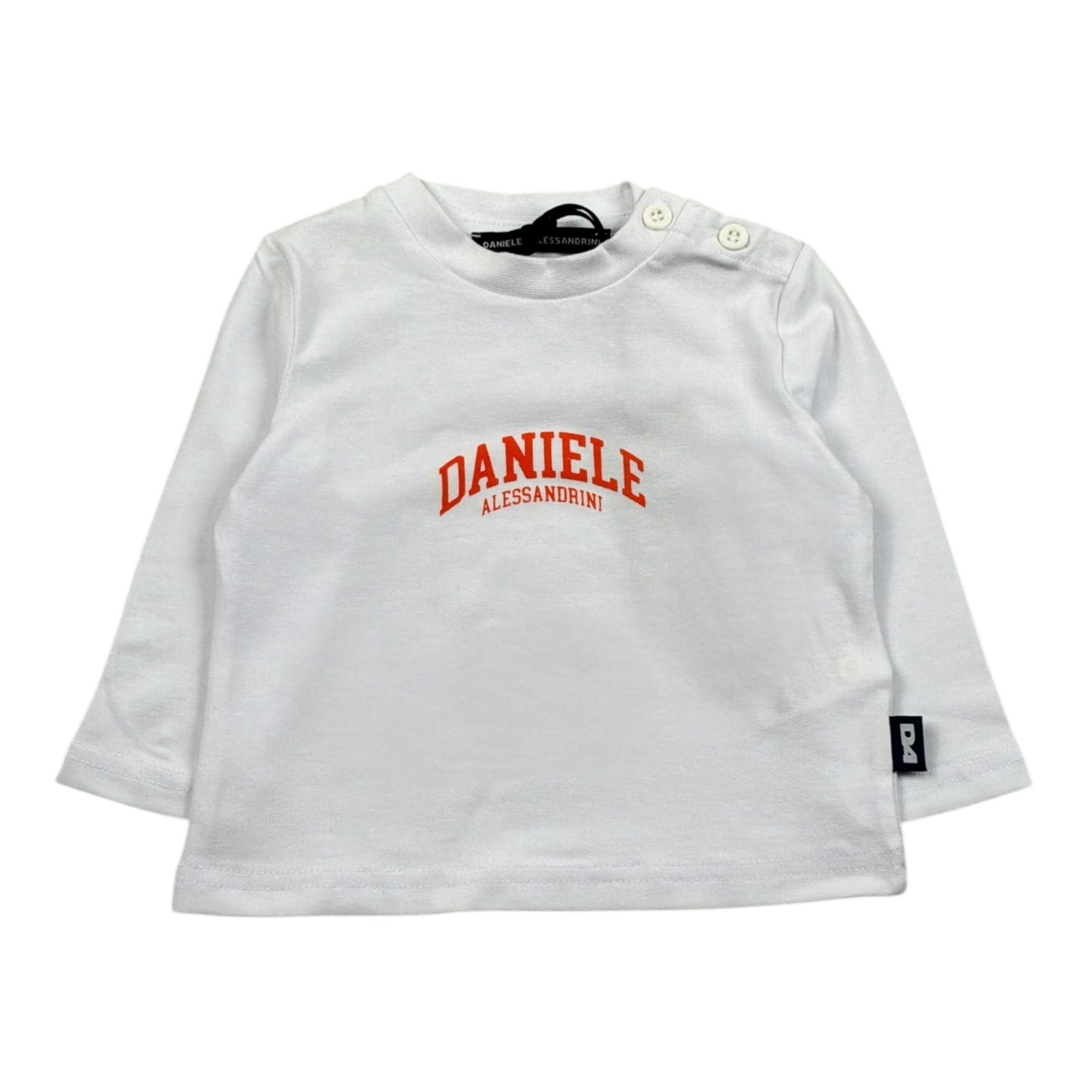 Daniele Alessandrini Shirt Girocollo Tinta Unita con Stampa Logo per Neonato 1292M1028 BIANCO DANIELE ALESSANDRINI 