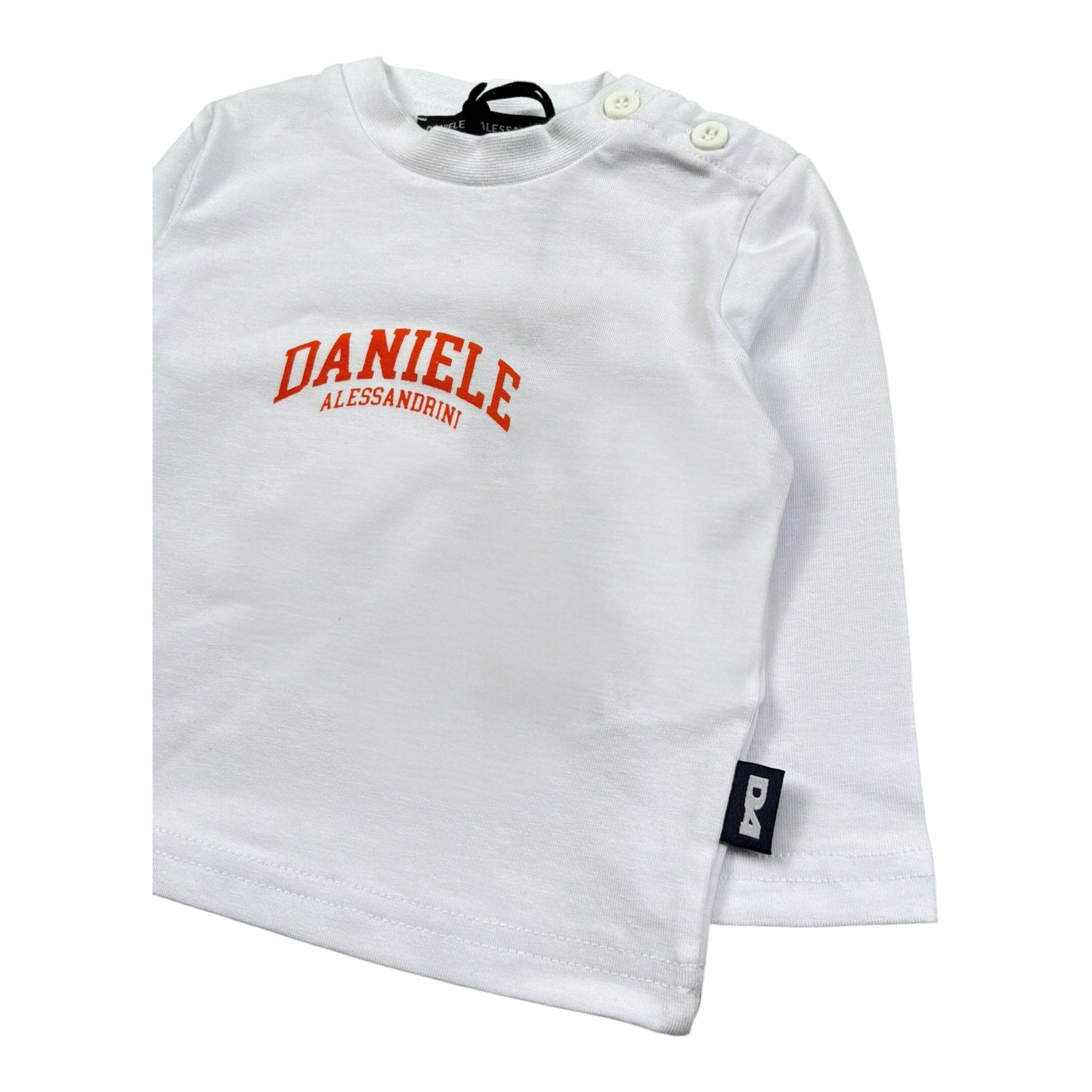 Daniele Alessandrini Shirt Girocollo Tinta Unita con Stampa Logo per Neonato 1292M1028 BIANCO DANIELE ALESSANDRINI 