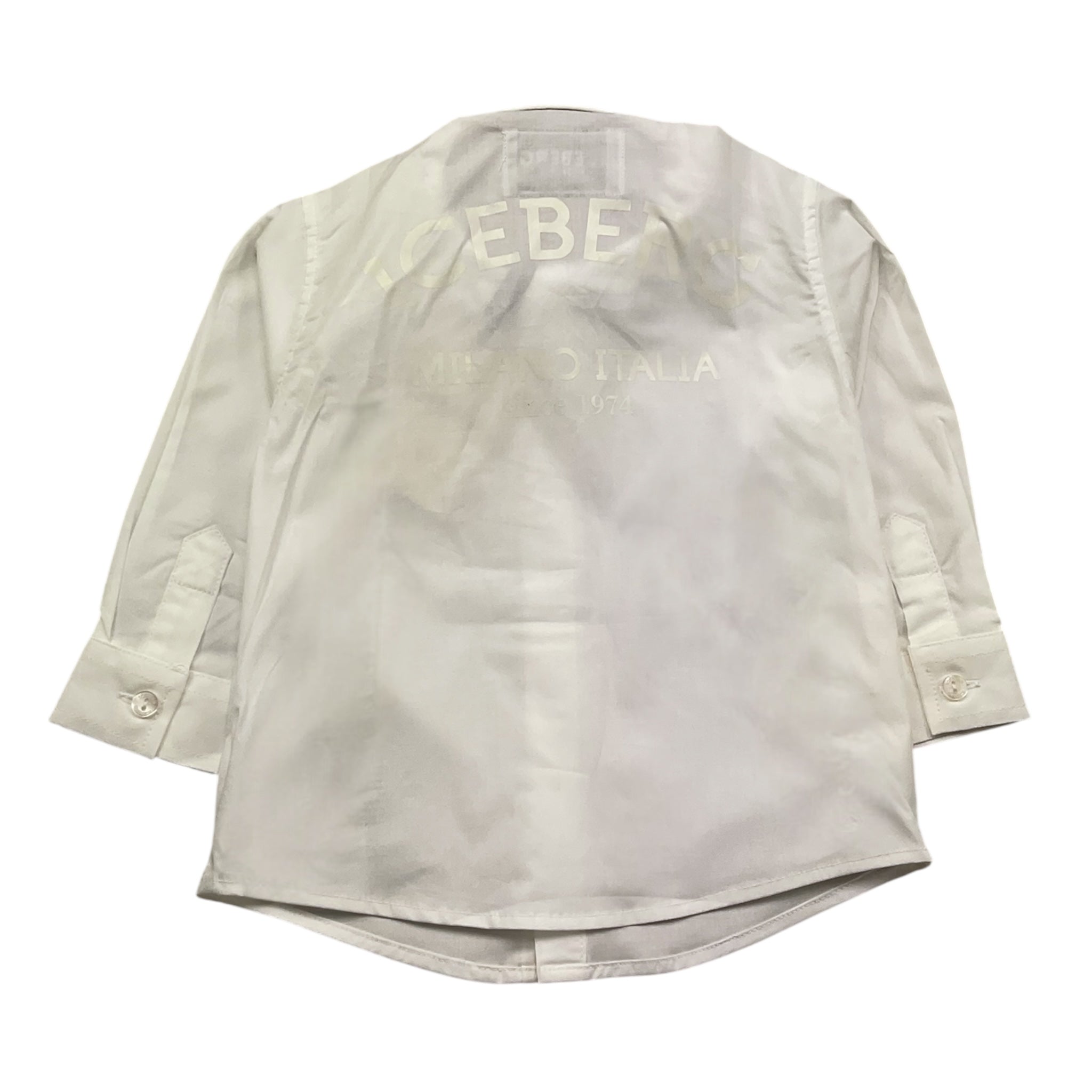 Iceberg Camicia Manica Lunga Tinta Unita con Logo per Bambino CMICE5103BJ PANNA ICEBERG 