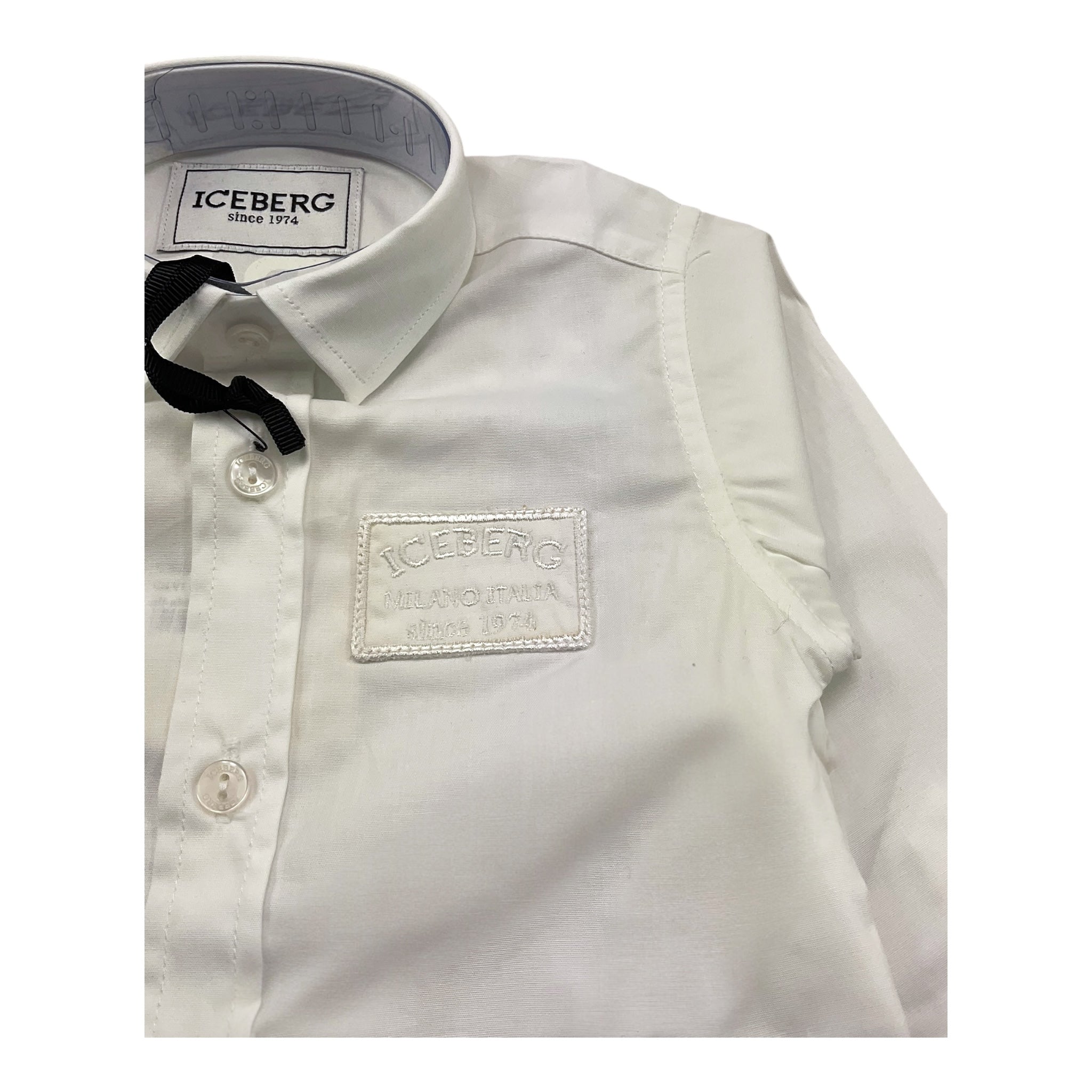 Iceberg Camicia Manica Lunga Tinta Unita con Logo per Bambino CMICE5103BJ PANNA ICEBERG 