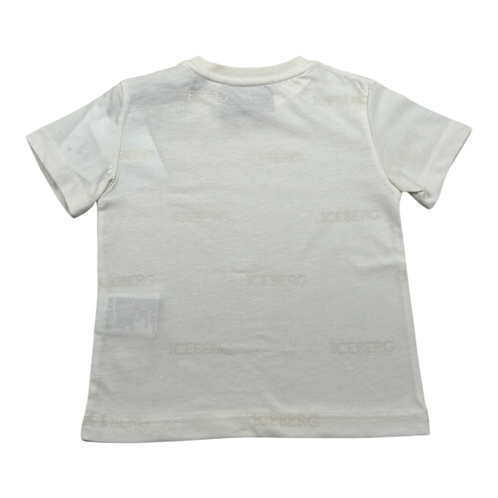 Iceberg T-Shirt Girocollo tinta unita con Logo Bianco per Bambino TSICE5115BJX BIANCO ICEBERG 