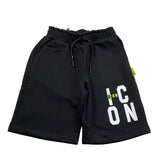 Icon Bermuda Tinta Unita con Stampa per Bambino IBSH0049003 NERO ICON 