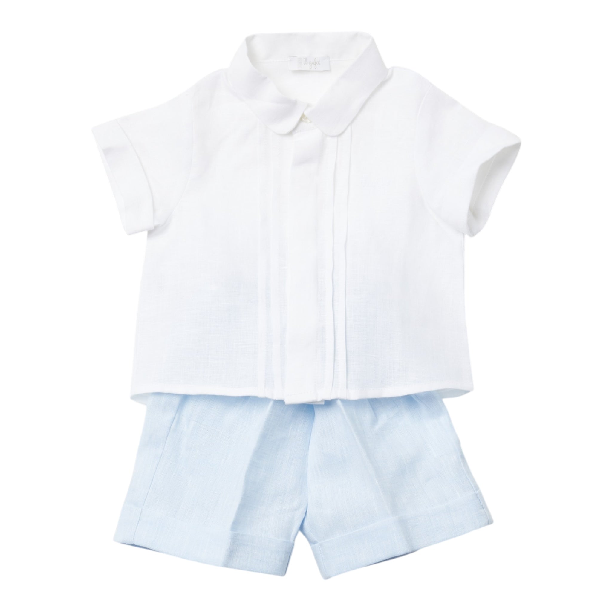Il Gufo Completo 2 Pezzi Camicia-Bermuda per Neonato P25DP464L002 BIANCO/AZZURRO IL GUFO 