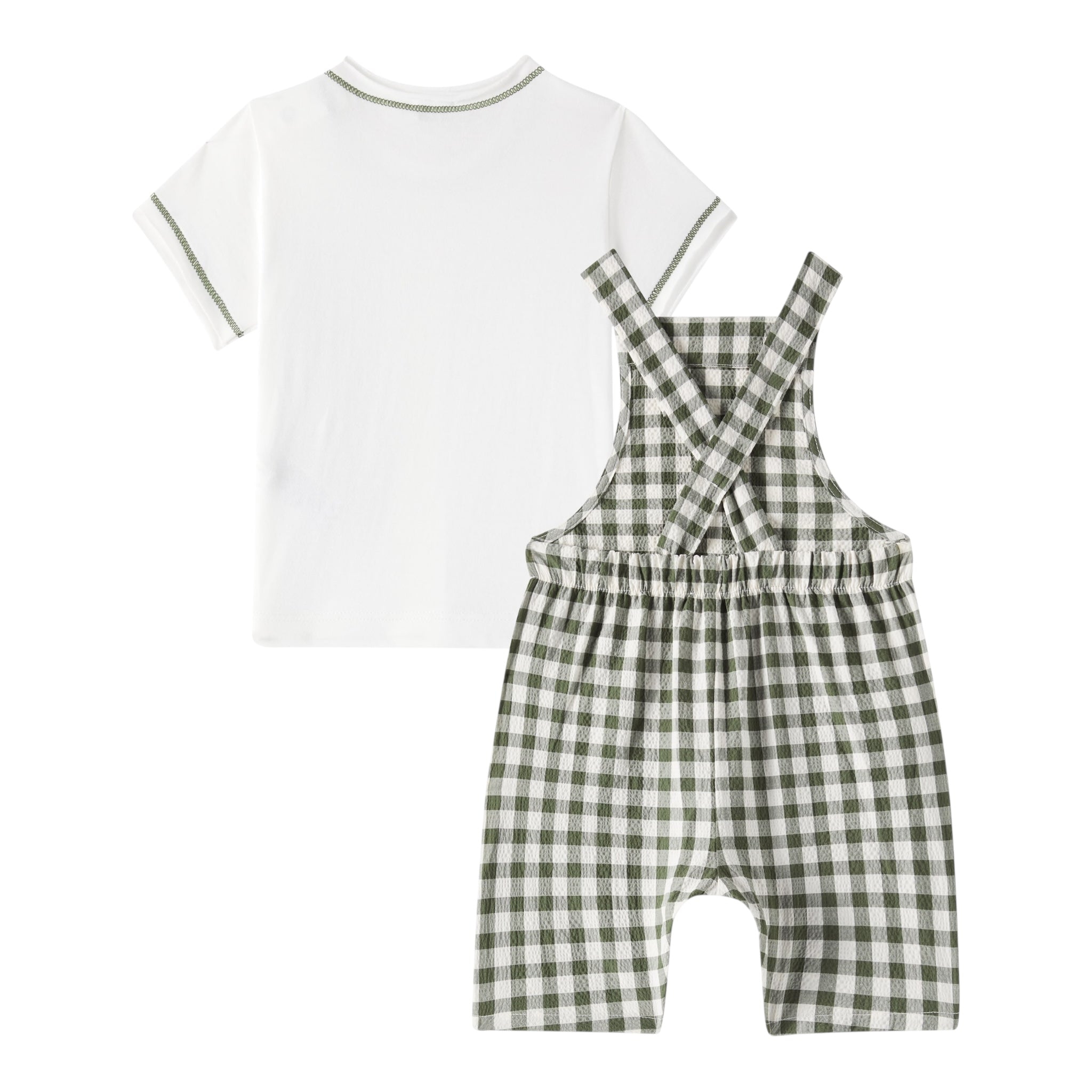 Il Gufo Completo 2 Pezzi T-Shirt-Salopette per Neonato P25DP469C3161 BIANCO/VERDE IL GUFO 