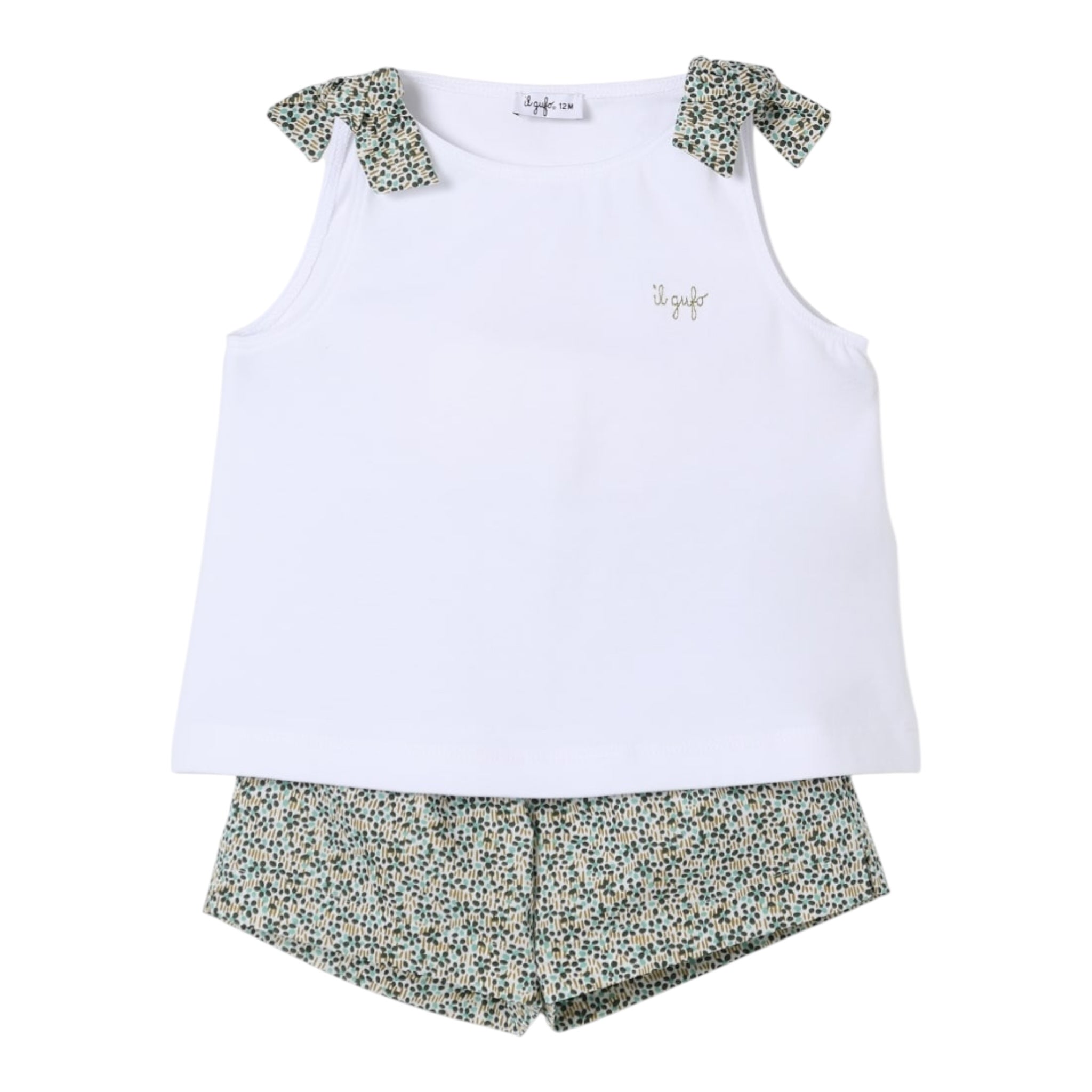 Il Gufo Completo 2 Pezzi Canotte-Culotte per Neonata P25DP528MF032 BIANCO IL GUFO 