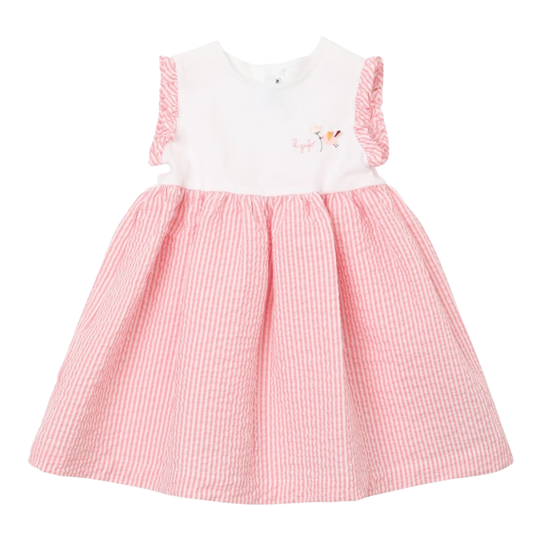 Il Gufo Abit Giromanica Bicolore Fantasia A Righe per Neonata P25VA331C1080 BIANCO/ROSA IL GUFO 
