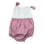 Ilfarobimbi Pagliaccett Bicolore con Fantasia A Righe per Neonata GELSOMINO BIANCO/ROSA ILFAROBIMBI 