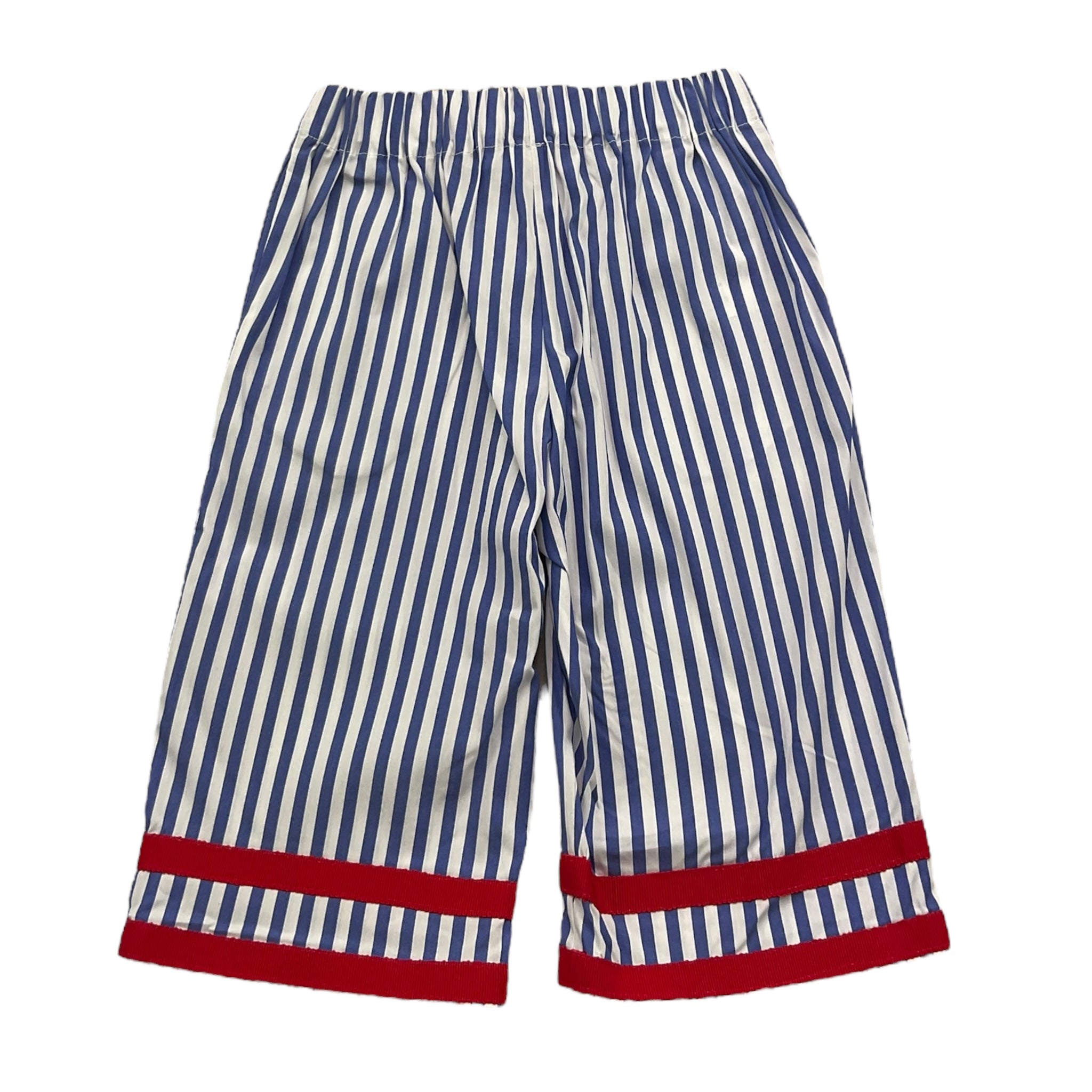 Ilfarobimbi Pantalone Bicolore con Fantasia A Righe  per Neonata IFB50474 BIANCO/AZZURRO ILFAROBIMBI 