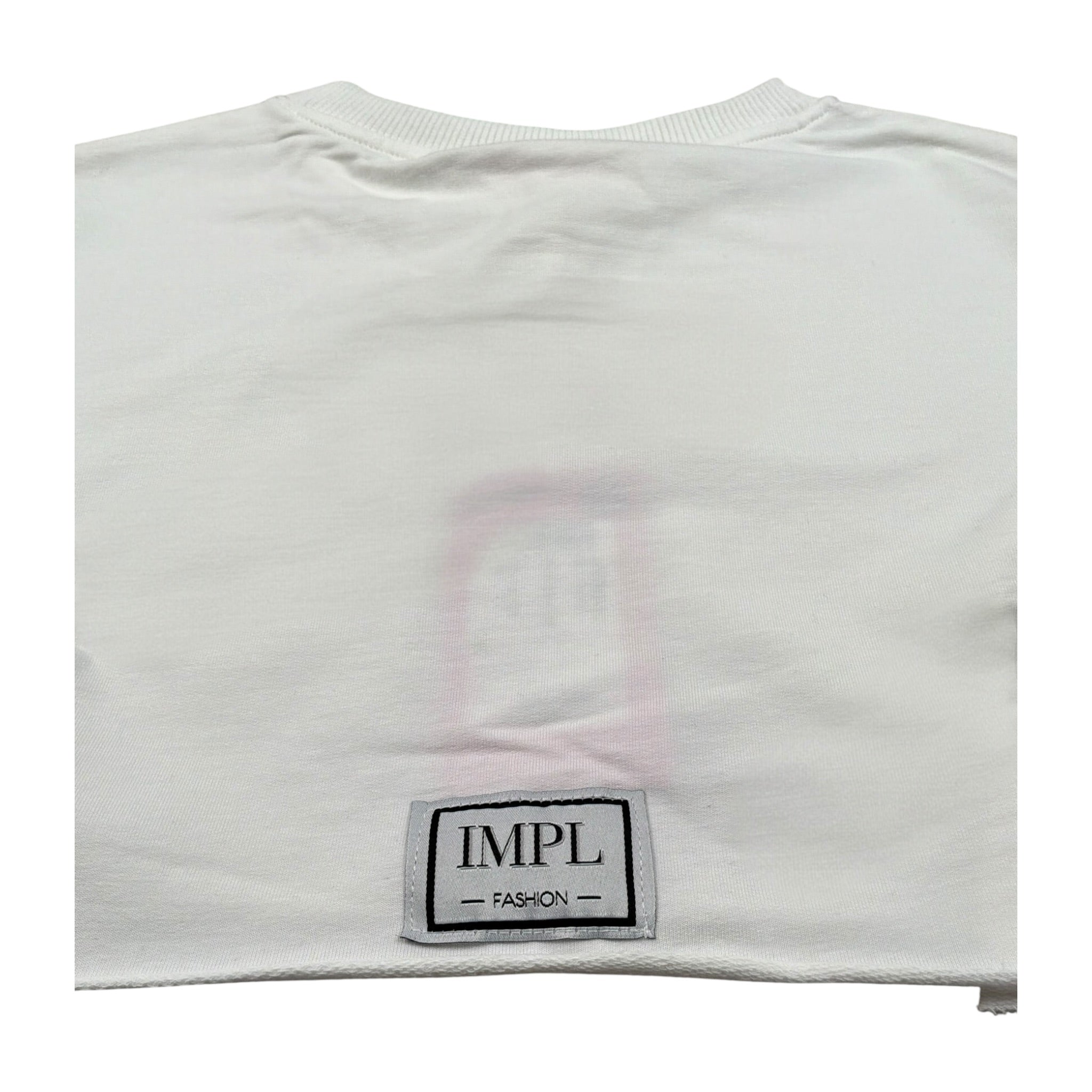 Imperial Felpa Chiusa Modello Crop Tinta Unita per Bambina LB39042G75 BIANCO IMPERIAL 