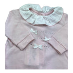 Isabel & Martinez Tutina Manica Lunga Tinta Unita con Ricami per Neonata IM25N409 ROSA ISABEL & MARTINEZ 