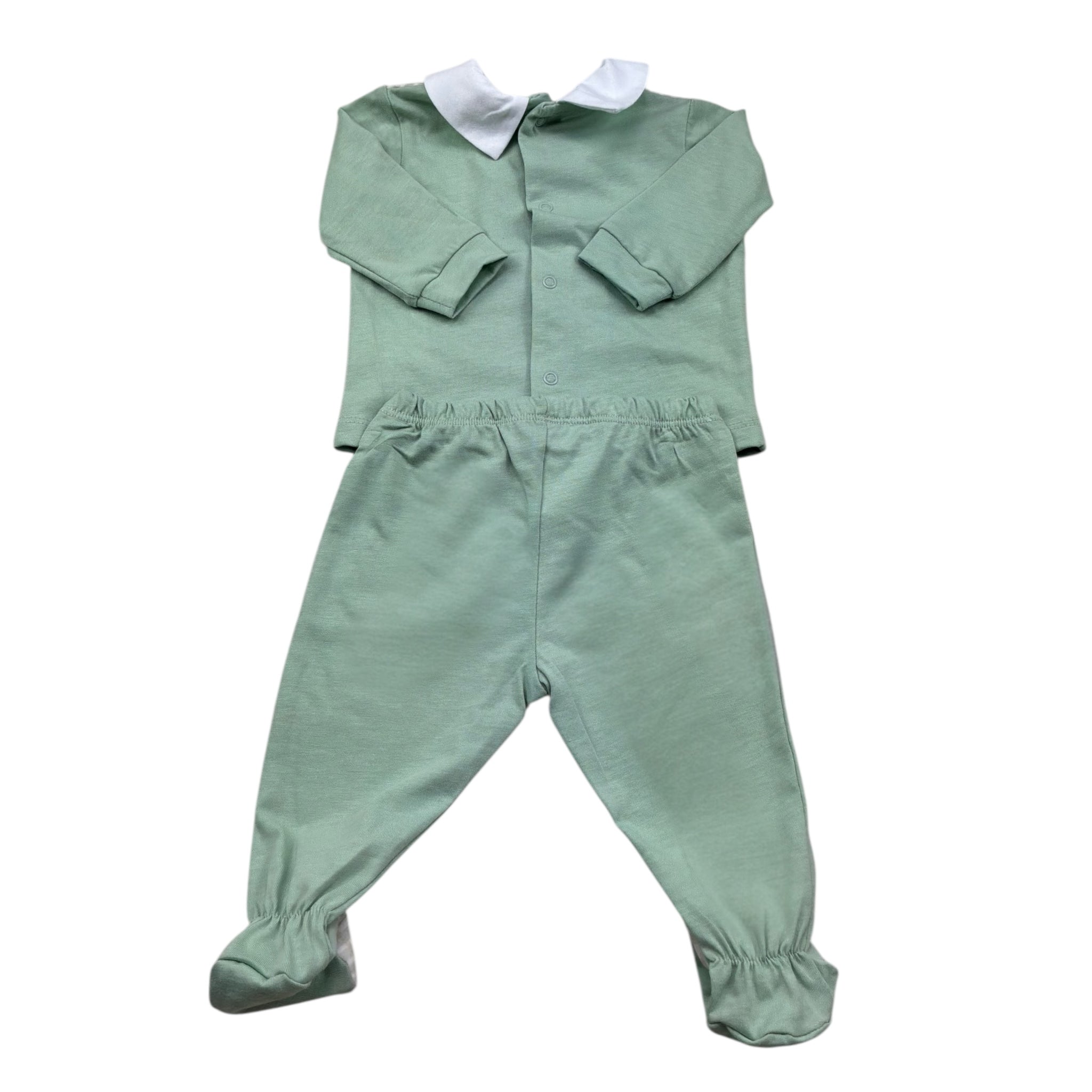Isabel & Martinez Completo 2 Pezzi Shirt-Ghettina Tinta Unita per Neonato IM25N472 VERDE ISABEL & MARTINEZ 